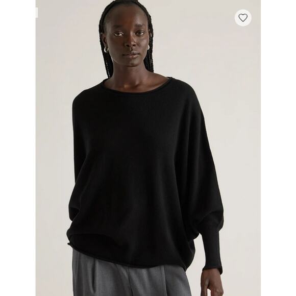 quince Sweaters - Mongolian Cashmere Batwing Sweater Black Size S/M